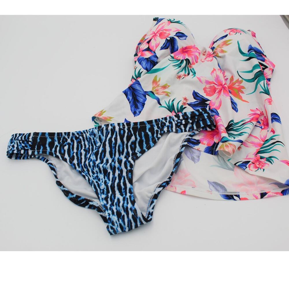Swimsuit LOT Tankini Bikini Bottoms Island Escape 6 Jessica Simpson Medium NEW